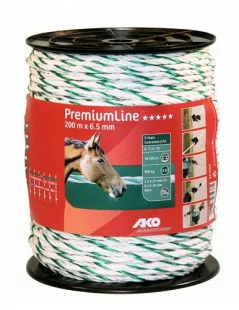 Vodivé lano PremiumLine 200 mm x 6,5 mm AKO bielo-zelená