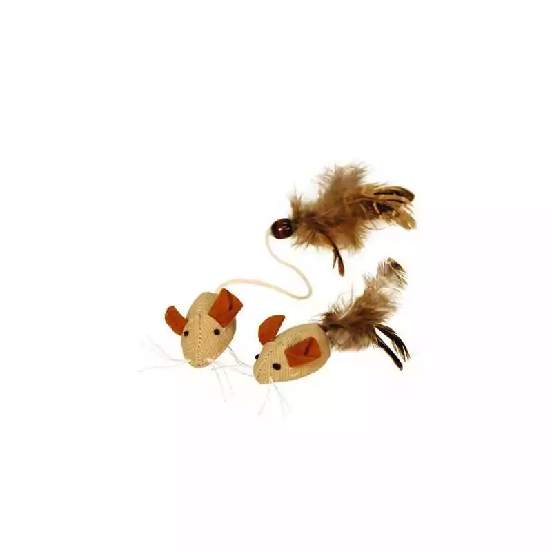 Myška NATURE s perím 4,5cm
