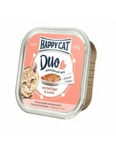 Happy Cat Duo Menu hydina+losos 100g paštéta