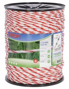 Vodivé lano 6mm Profi 500m biele/červené