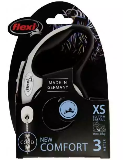 Vodítko Flexi 3m/max.8kg XS, čierne New Comfort