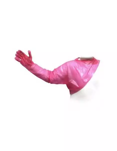 Rukavice ružové 90cm, chrániace rameno, prevliekacie cez hlavu