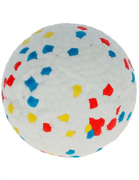 Hračka lopta, biela/farebná,8cm, E-TPU