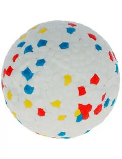 Hračka lopta, biela/farebná,8cm, E-TPU