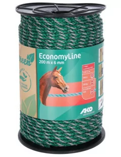 Vodivé lano 6 mm Economy Line recyklované 200 m, zeleno/sivé