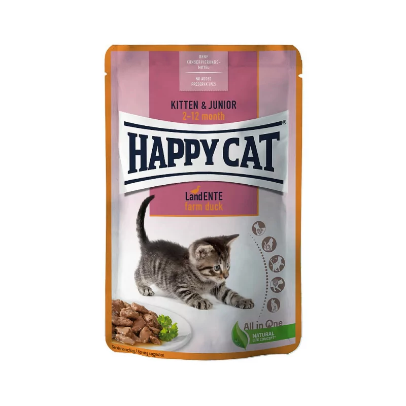 Happy Cat Culinary Land-Ente/kačacia 85g kapsička pre mačiatka
