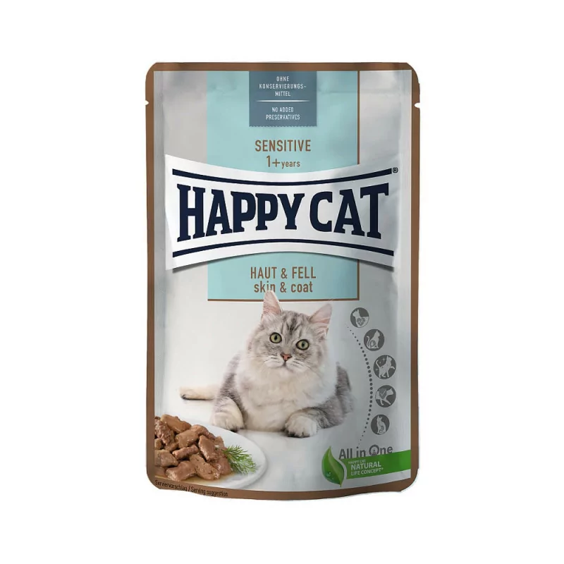 Happy Cat Sensitive Haut&Fell/Koža & srsť 85g kapsička